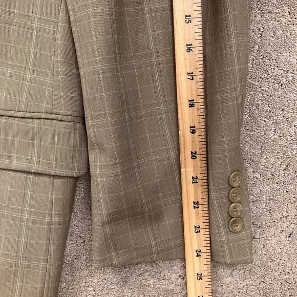 Luca Rossi Italia Suit Mens 42S 30W 30L Tan Plaid Superior 150s HighTech